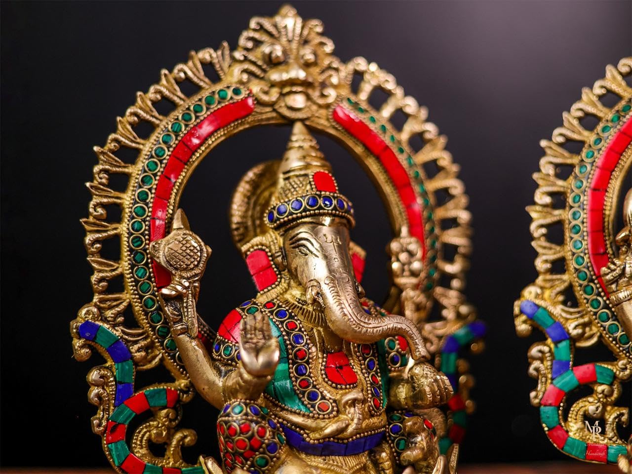 Mridaya Brass Lakshmi Ganesh Statue - 25 Cm Intricately Crafted Sculpture For New Beginnings, Wealth & Prosperity | Laxmi Ganesh